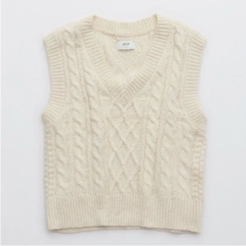 Aerie cable knit sweater vest XXS